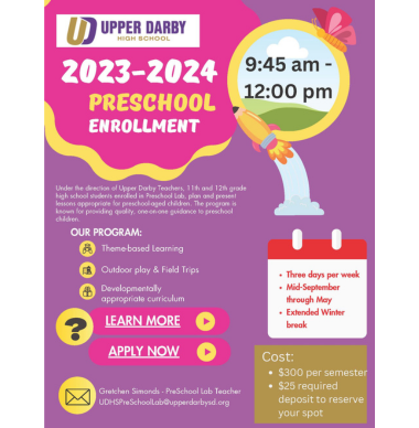  Preschool Registration for 2023-24